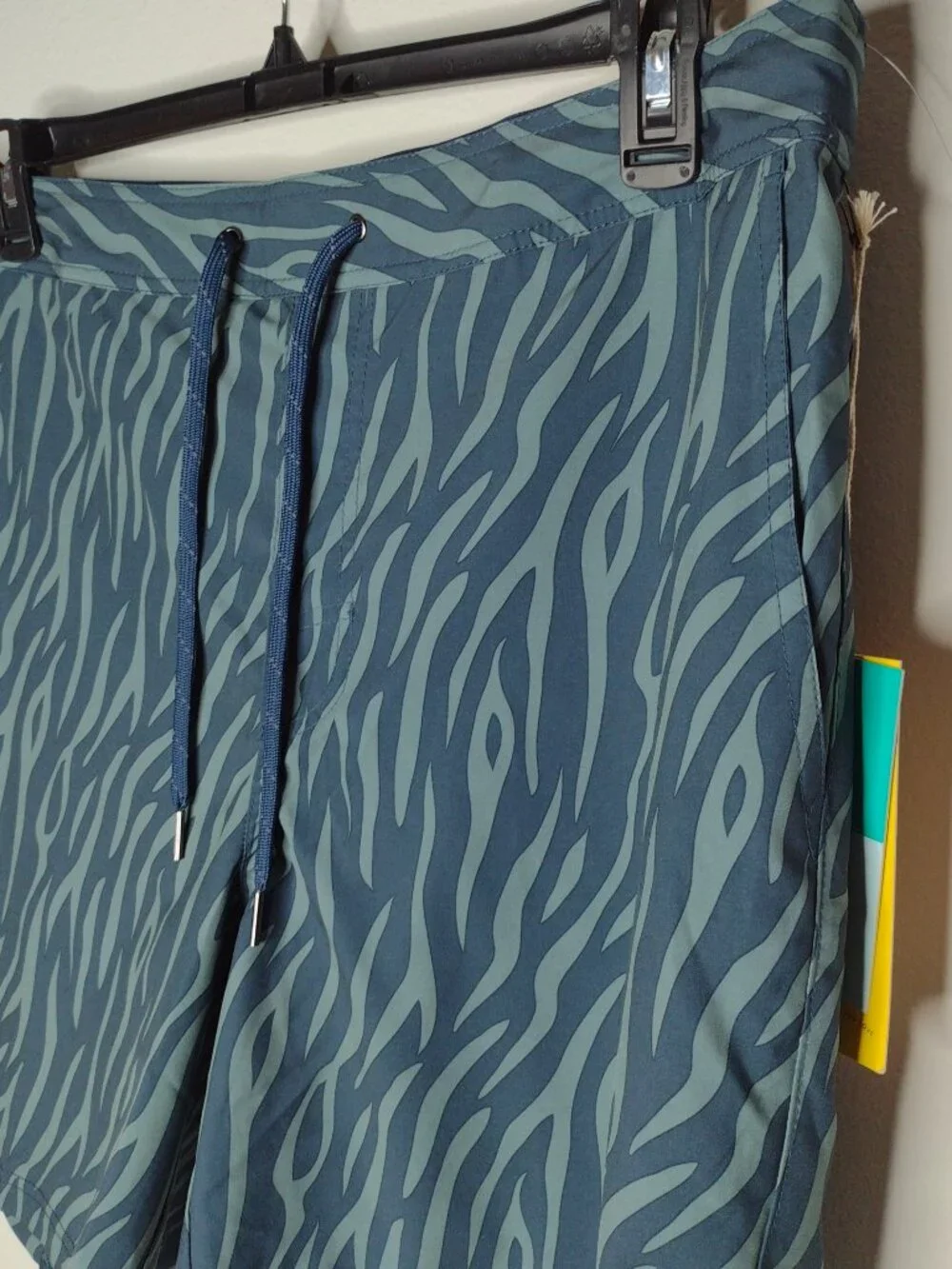 NWT Fair Harbor Men's Blue/Dark Denim Tiger Ozone Swim Trunks Size 2X